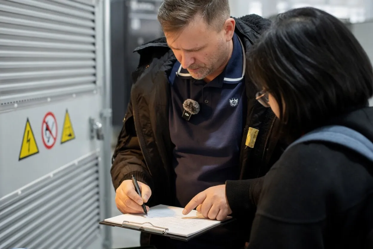 Joint inspection with the SCU team directly at the battery storage system